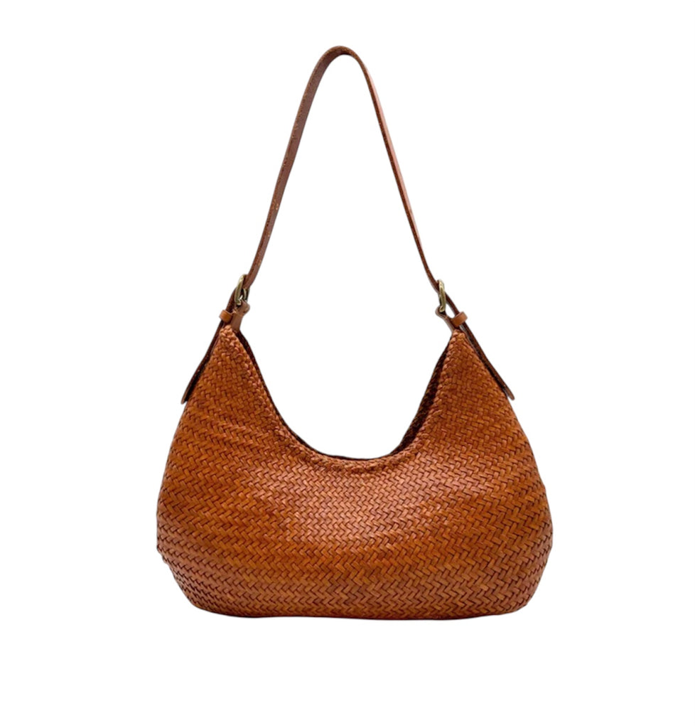 Dragon Diffusion メッセンジャーバッグ Dragon Diffusion - Santa Croce Small Orange Brush, Woven Leather Bag